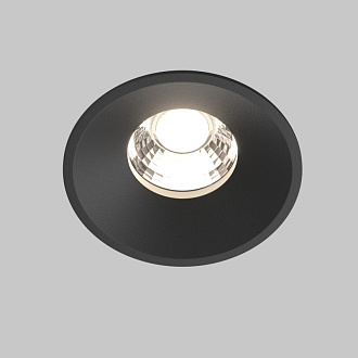 Встраиваемый светильник 8*8*6 см, LED, 12W, 4000К, Maytoni Technical ROUND DL058-12W4K-B черный, вр 7,5 см