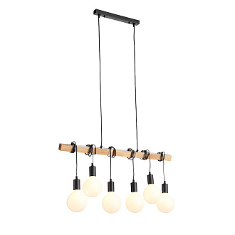 Светильник подвесной 85*4 см,  EVOLUCE BAGETTI SL1142.403.06 Черный, Светлое дерево