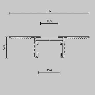 Шинопровод встраиваемый 100*5,5*1,45 см, Maytoni Technical Busbar trunkings Basity TRX172-121B черный