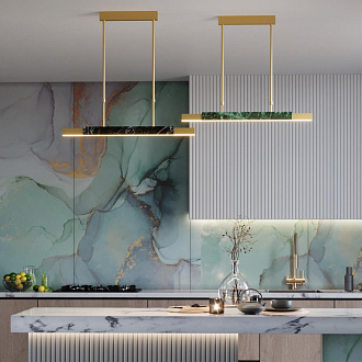 Подвесной светодиодный светильник 80*6*111 см, LED 20W 3000K Odeon Light Marmi 4361/25L античная бронза