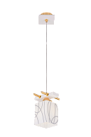 Люстра L160 x W150 x H200(1000), мм, 40W, FGD+WH (Золото+Белый) Sfera Sveta 85662/1P FGD+WH