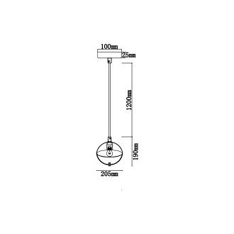 Подвесной светильник  21*142 см, 1*E27 черный, золото Vele Luce Broadway VL5362P21