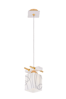 Люстра L160 x W150 x H200(1000), мм, 40W, FGD+WH (Золото+Белый) Sfera Sveta 85662/1P FGD+WH