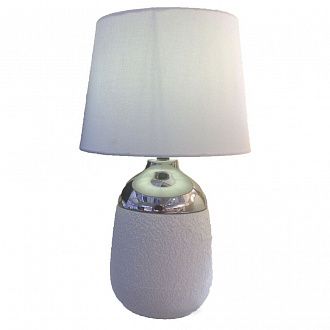 Настольная лампа Omnilux OML-82404-01, диаметр 28 см, Белый, Хром