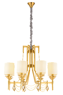 Люстра Ø780 x H600(1200), мм, 8*40W (320W), BRASS(Латунь) NewRgy 8697/8LT BRASS