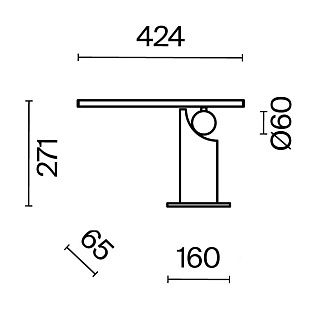 Настольная лампа 42,4*6,5*-27,1 см, *LED*9W, 3000K, Maytoni Monumento MOD467TL-L9BS3K, Латунь
