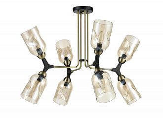 Потолочная люстра Vele Luce Sereno VL2194L08, диаметр 78 см, черный-латунь