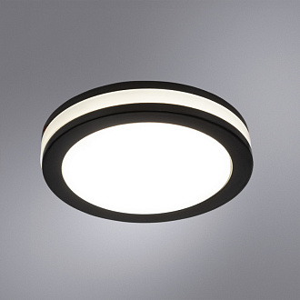 Встраиваемый светильник 8 см, 7W, 4000K, Arte Lamp Tabit A8430PL-1BK, черный, вр 6,5 см