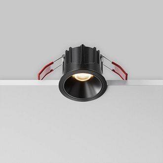 Встраиваемый светильник 6,5*6,5*5,2 см, LED, 10W, 3000К, Maytoni Technical Alfa LED DL043-01-10W3K-RD-B-1 черный, вр 5,5 см