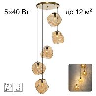 Подвесной светильник *58*90-195 см, 5*Е14*40W, Citilux Rocka CL247086, Бронза