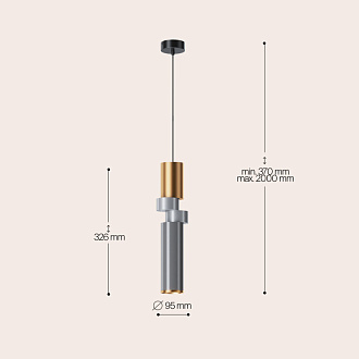Светильник 10 см, Maytoni Palette MOD303PL-01CFL3, черный-золото-серый