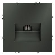 Розетка компьютерная встраиваемая Voltum S70 RJ45 кат.6, титан пластик Soft touch VLS060106