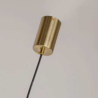 Подвесная люстра F-Promo Firmato 4061-2P, L1180*W45*H100/1600, золота, рассеиватель из белого акрила, круглый декоративный элемент  черного цвета, часть каркаса фиксируется тросиком для баланса