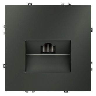 Розетка компьютерная встраиваемая Voltum S70 RJ45 кат.6, титан пластик Soft touch VLS060106