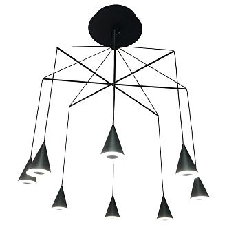 Подвес 60*60*130 см, 8*LED*40W, 3000K Gerhort G31092/8BK, Черный