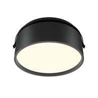 Встраиваемый светильник 12*12*6,6 см, LED, 18W, 3000К, Maytoni Technical ONDA DL024-18W3K-B черный, вр 11,7 см