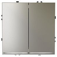 Выключатель встраиваемый Voltum S70 двухклавишный с подсветкой 10А, шелк пластик Soft touch VLS020204