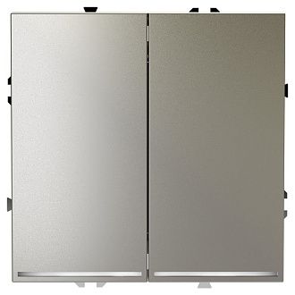 Выключатель встраиваемый Voltum S70 двухклавишный с подсветкой 10А, шелк пластик Soft touch VLS020204