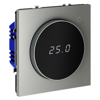 Терморегулятор электронный Voltum S70 с индикацией и датчиком, для теплого пола, сталь пластик/стекло Soft touch VLS070105