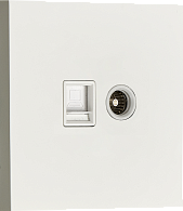 Donel N96 Комбинированая розетка TV + RJ45 (двойная) cat.6/ClassE, Белый, серия DT, DT306WH