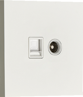 Donel N96 Комбинированая розетка TV + RJ45 (двойная) cat.6/ClassE, Белый, серия DT, DT306WH