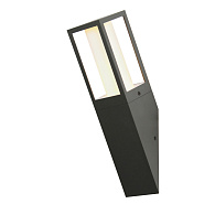 Уличный светильник Favourite Later 3036-1W, D75*W75*H312, каркас черного цвета, внешний плафон из прозрачного стекла, внутренний цилиндрический плафон из белого матового  акрила, IP65