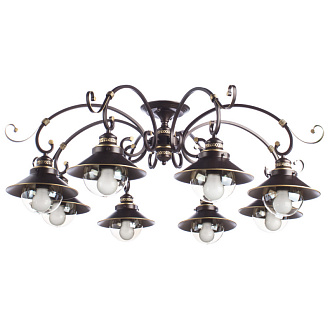 Люстра Arte Lamp A4577PL-8CK, диаметр 100 см, коричневый/золото