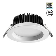 Встраиваемый LED светильник с переключателем цветовой температуры 14,5*14,5*6 см, LED 15W 3000-4000-6000K Novotech DRUM 359414 белый, вр 13 см