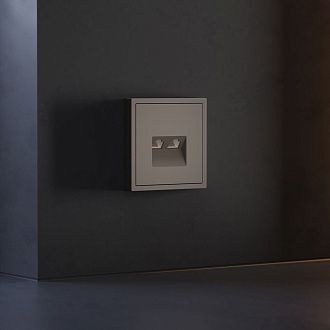 Накладка для розетки компьютерной двойной RJ45+RJ45 кат.6, S70, капучино Voltum VLS001414