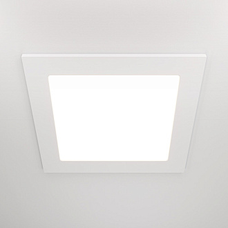 Светильник, 25 см, 18W, 3000К, белый, теплый свет, Maytoni Stockton DL021-6-L18W, встраиваемый светодиодный