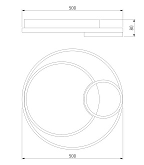 Потолочный светодиодный светильник с регулировкой яркости и цветовой температуры 50*8 см, 129W, 3300-4200-6500 К Eurosvet 90254/1 черный a057128