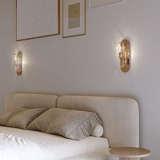 Бра 10*20*35 см, 2*E14*40W, Eurosvet Claire 60170/2, золото, a069010