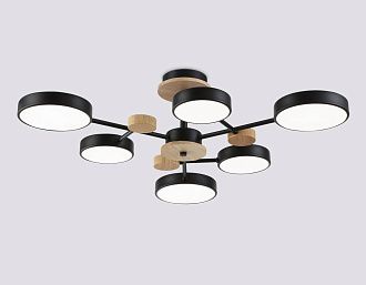 Люстра светодиодная на штанге **18- см, **W, 3000-6000K, Ambrella Light Comfort FL4863, черный, дерево