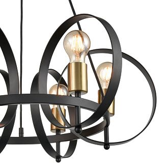 Подвесная люстра Vele Luce Liberty VL6302P06, диаметр 40 см, черный