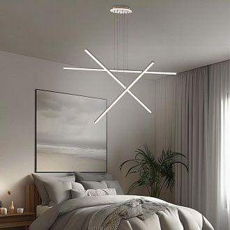 Люстра подвесная с пультом 120*13/120 см, LED 110W 3000-5500K Citilux Trent CL203730 белый
