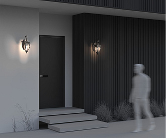 Светильник 48 см, Maytoni Fleur O414WL-01GB, черный с золотом