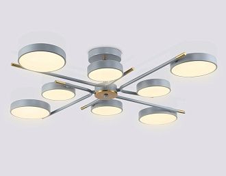 Люстра светодиодная на штанге **17- см, **W, 3000-6000K, Ambrella Light Comfort FL516339, серый, медь