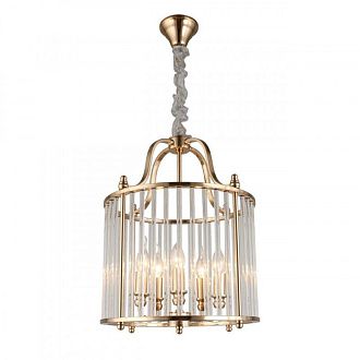 Подвесная люстра 40*80-150 см, 5*E14, 40W, Aployt JOANNA APL.726.16.05, латунный