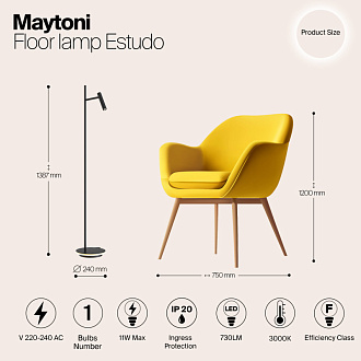 Торшер Maytoni Estudo Z010FL-L8B3K