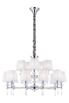 Люстра Ø890 x H500(1500), мм, 15*40W (600W), CHROME (Хром) NewRgy 8902/10+5CR CHROME