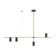 Подвесной светильник 123*5,5-96 см, 4*GU10*35W Freya Enzo FR5201PL-04B, Черный и Латунь