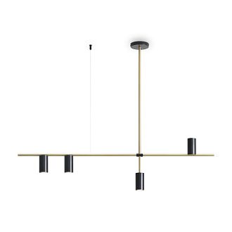 Подвесной светильник 123*5,5-96 см, 4*GU10*35W Freya Enzo FR5201PL-04B, Черный и Латунь