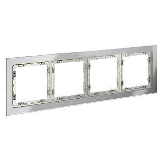 Рамка стеклянная Voltum S70 на 4 поста, сталь, стекло Стекло/пластик  VLS110405