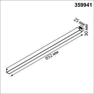 Cветильник  65,2*2,5*3 см, 1*LED*30W, 3000-6000K, Novotech VECTOR PORT 359941, черный,  диммир. пульт ДУ/Tuya Smart Life