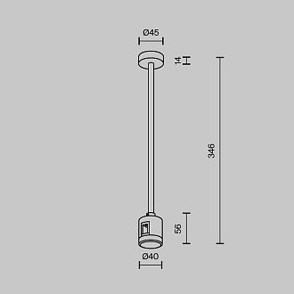 Комплектующие для трековой системы  TRA158C-IPC1-PT 4,5*4*-34,6 см, *Maytoni technical Accessories for tracks Flarity TRA158C-IPC1-PT, Платина