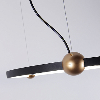 Подвесная люстра 50*160 см, 40W, Favourite TORNADO 4569-1P матовый черный, матовое золото, белый акрил