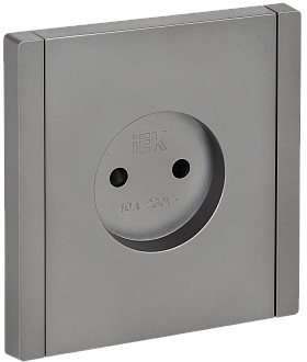 Розетка без з/к с з/ш в/к 10А FP517 стальной IEK FORTE&PIANO, FP-R13-10-K46
