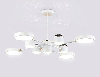 Люстра светодиодная на штанге **37- см, **W, 3000-6000K, Ambrella Light Comfort FL51627, белый, золото