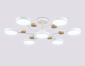 Люстра светодиодная на штанге **19- см, **W, 3000-6000K, Ambrella Light Comfort FL4864, белый, дерево