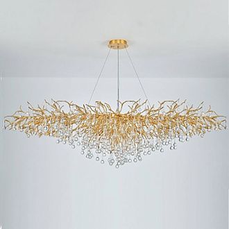 Подвесная люстра Droplet Chandelier circle D100 100*100*55 см, 13*LED*40W, ImperiumLoft 40.2695, Золотистый